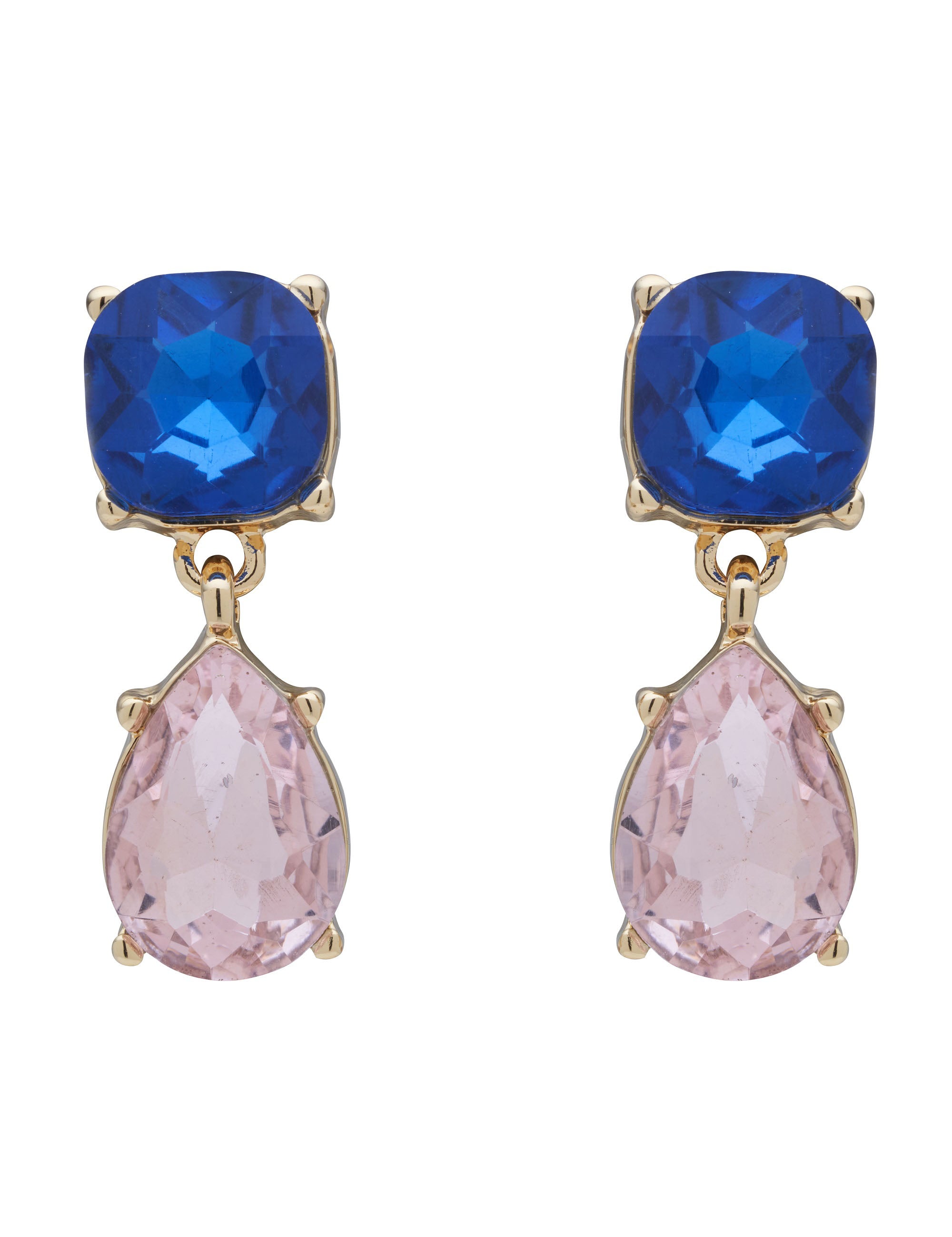 Pink and store blue earrings