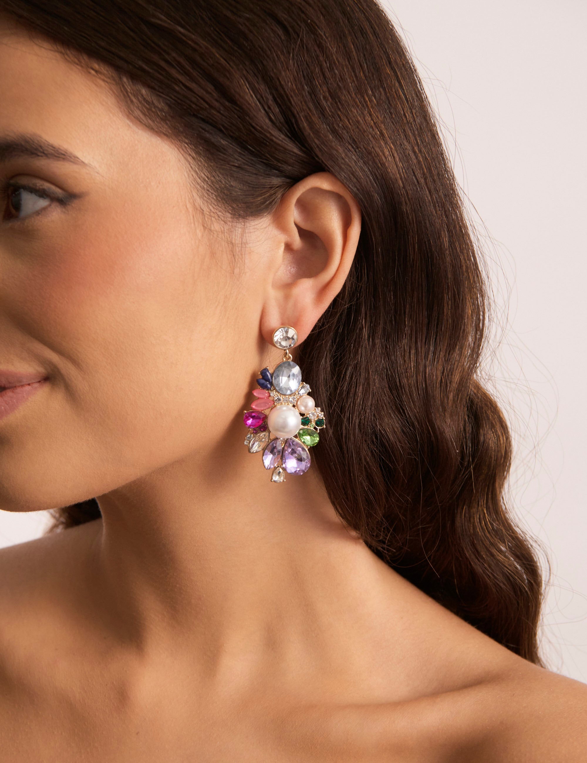 Elle Crystal and Pearl Statement Earrings | Azazie